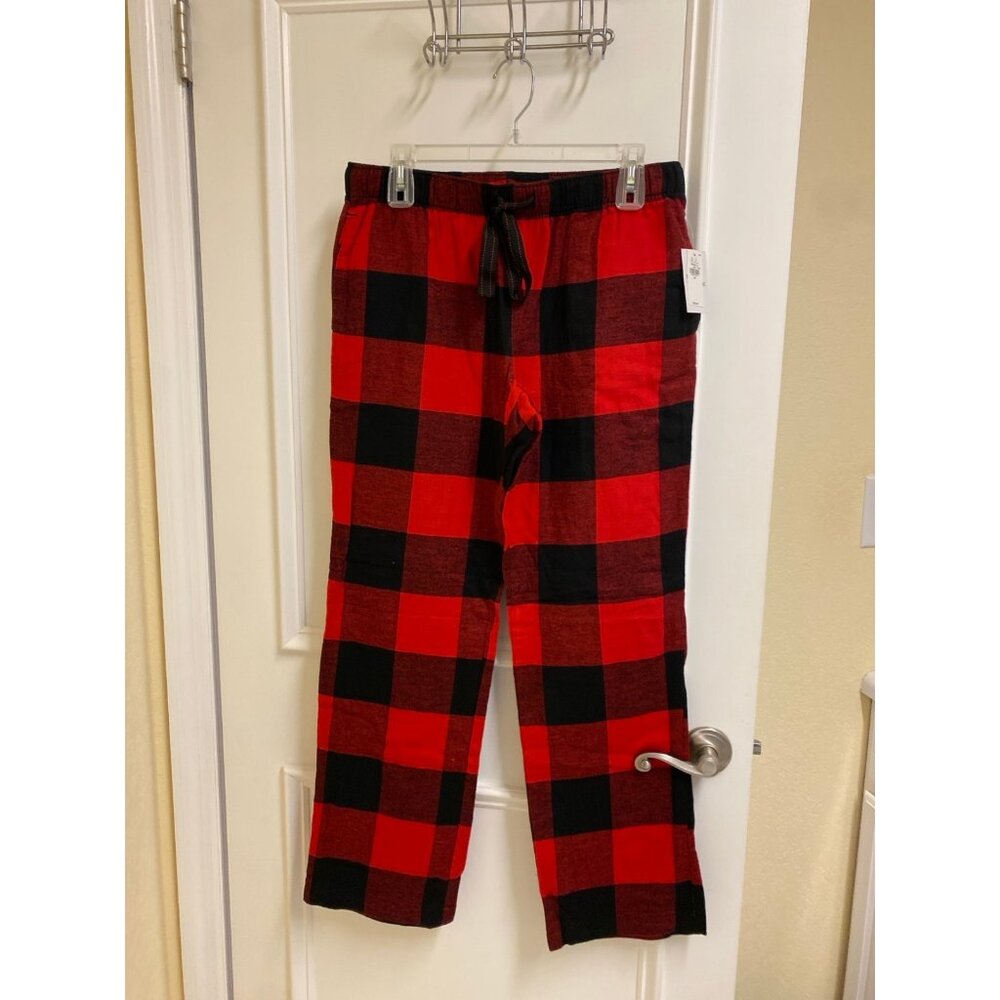 Old Navy 100% Cotton Flannel Red Buffalo Plaid PJ Lounge Pants Size Medium